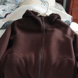 Brown Fleece Zip-Up Jacket